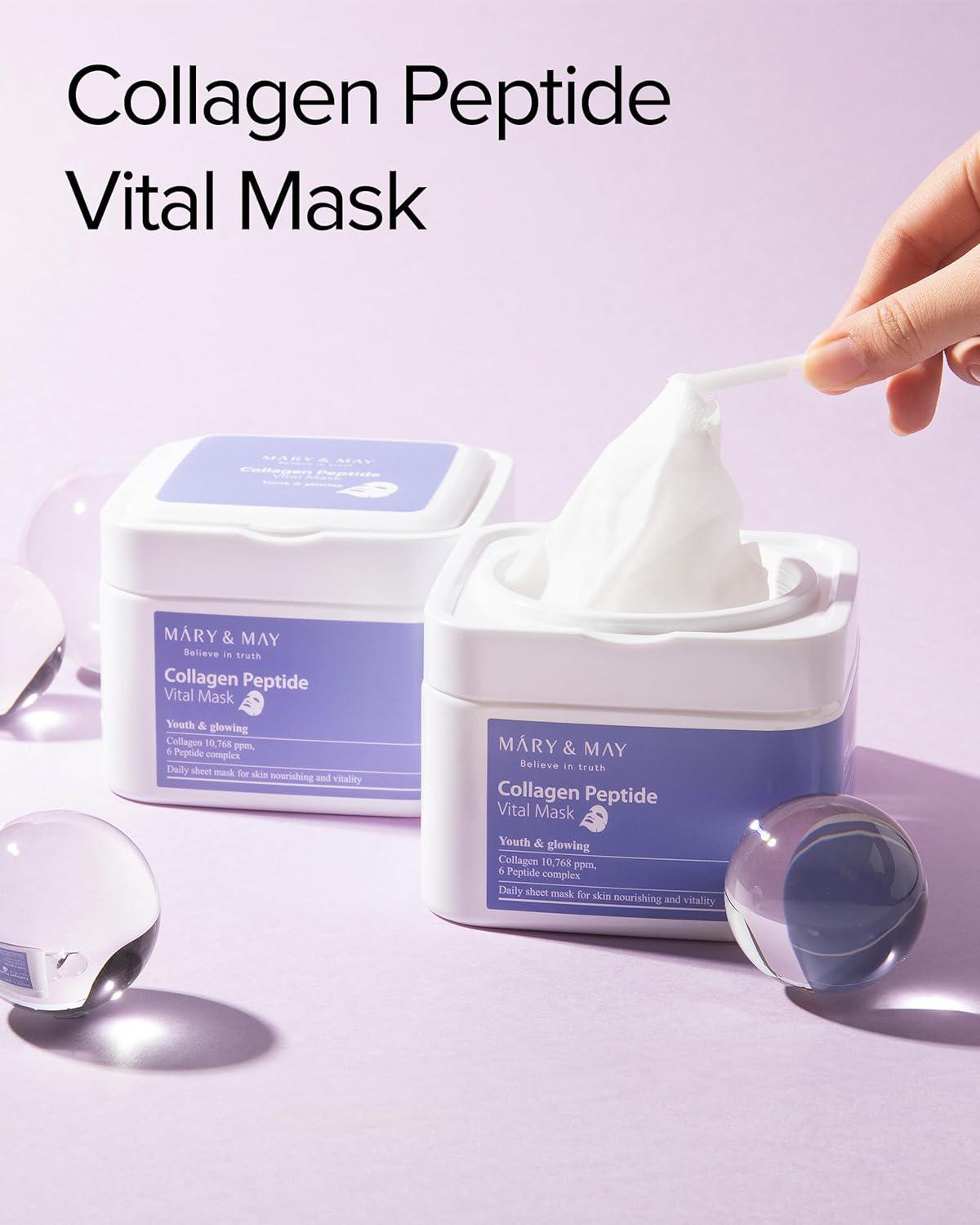 Mary&May Collagen Peptide Vital Mask 媄茵雅胶原蛋白肽活力面膜 30pcs