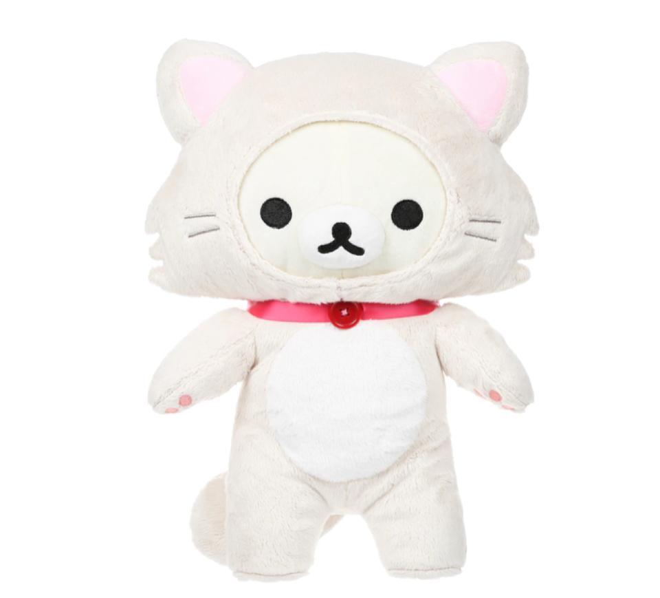 San-X Rilakkuma Korilakkuma Cat Standing 轻松熊系列小白熊猫咪套装毛绒玩具