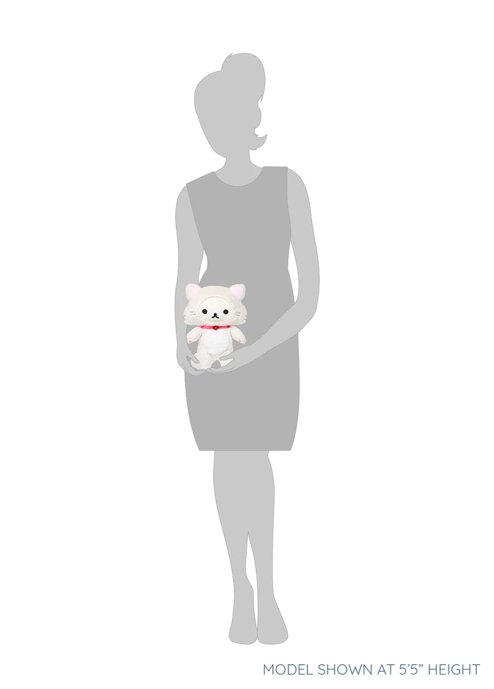 San-X Rilakkuma Korilakkuma Cat Standing 轻松熊系列小白熊猫咪套装毛绒玩具