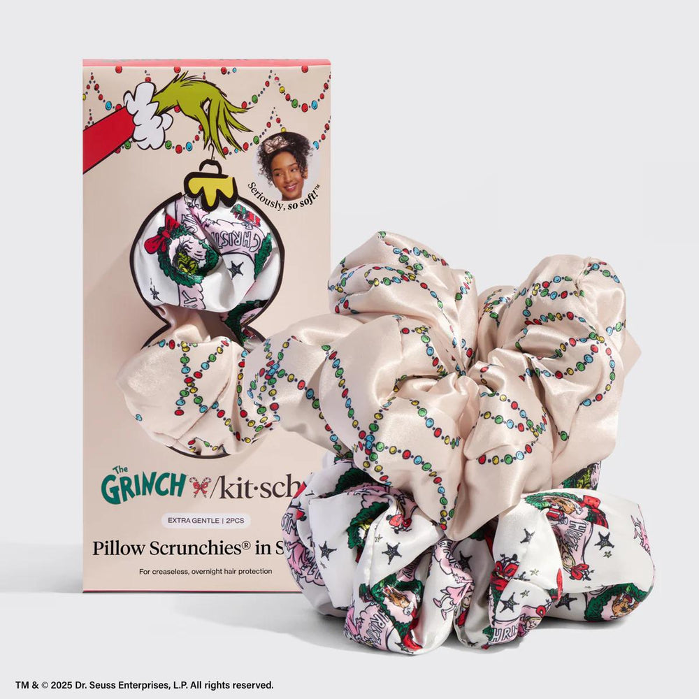 Kitsch The Grinch X Kitsch Satin Pillowscrunchies® in Cindy Lou Who 辛迪·卢·胡款缎面枕头发圈
