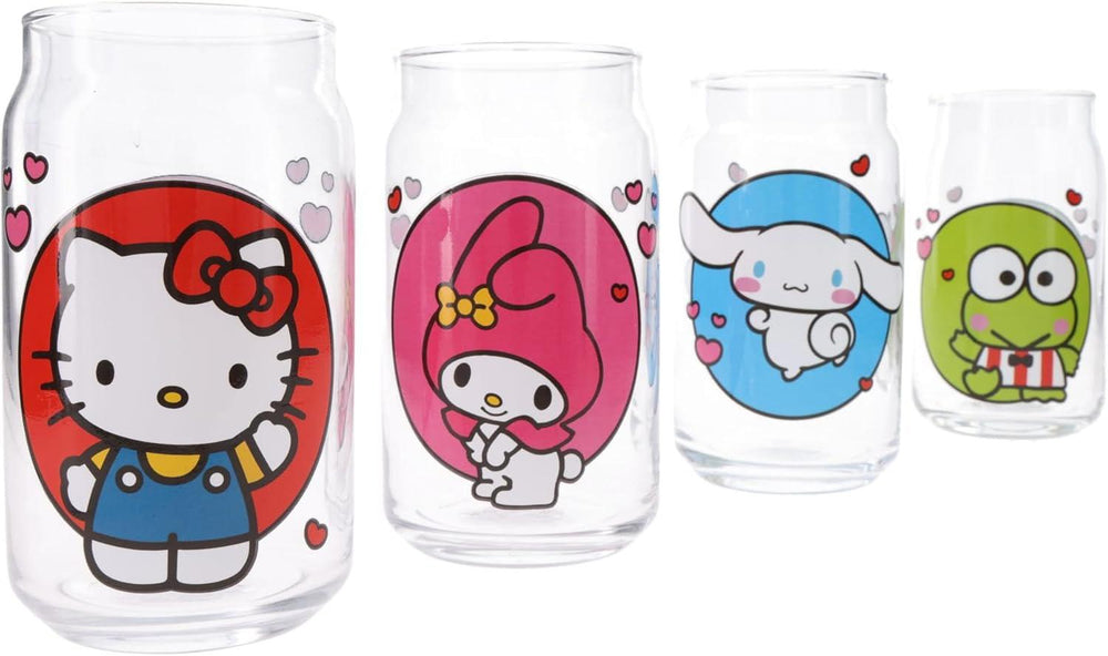 
                      
                        Hello Kitty & Friends Hearts 4pc 16oz Can Glass Set 凯蒂猫和朋友玻璃杯 4件套
                      
                    