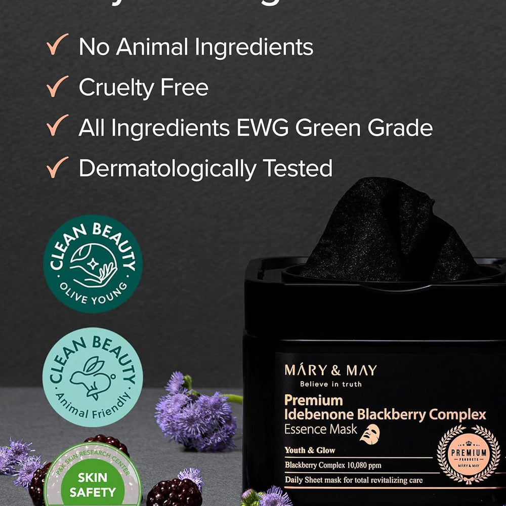 
                      
                        Mary&May Premium Idebenone Blackberry Complex Essence Mask 媄茵雅黑莓复合精华面膜 2oea
                      
                    