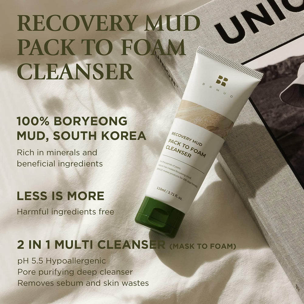 
                      
                        BRMUD Recoveny Mud Pack to Foam Cleanser 韩国BRMUD温和去角质泡沫洁面乳 110mL
                      
                    