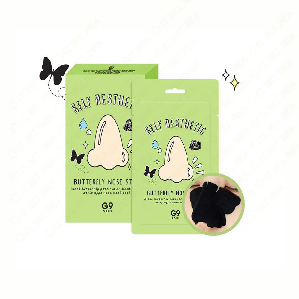 G9SKIN Self Aesthetic Butterfly Nose Strip 5pcs 蝴蝶鼻贴去黑头粉刺深层清洁紧致毛孔 5件