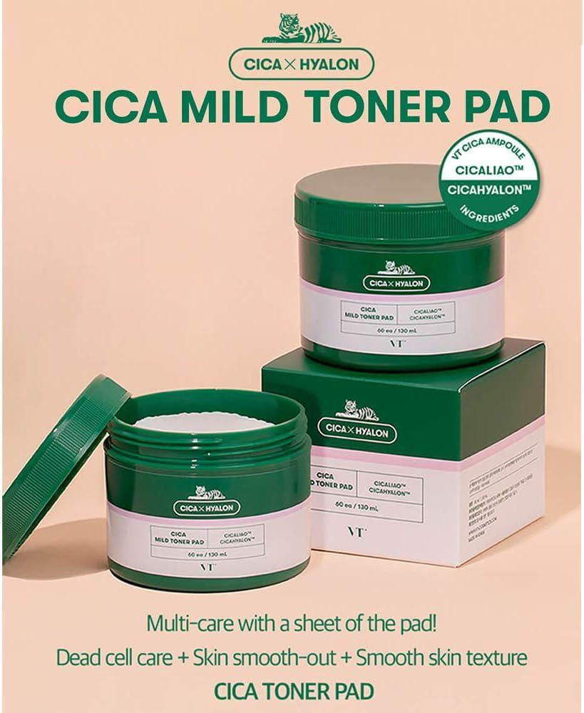 
                      
                        VT COSMETICS VT Cica Mild Toner Pad 薇缔积雪草温和补水爽肤棉片 60pc
                      
                    