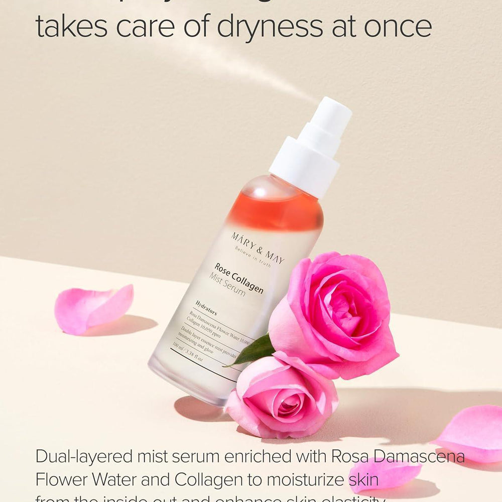 
                      
                        Mary&May Rose Collagen Mist Serum 媄茵雅玫瑰胶原蛋白喷雾精华液 100mL
                      
                    