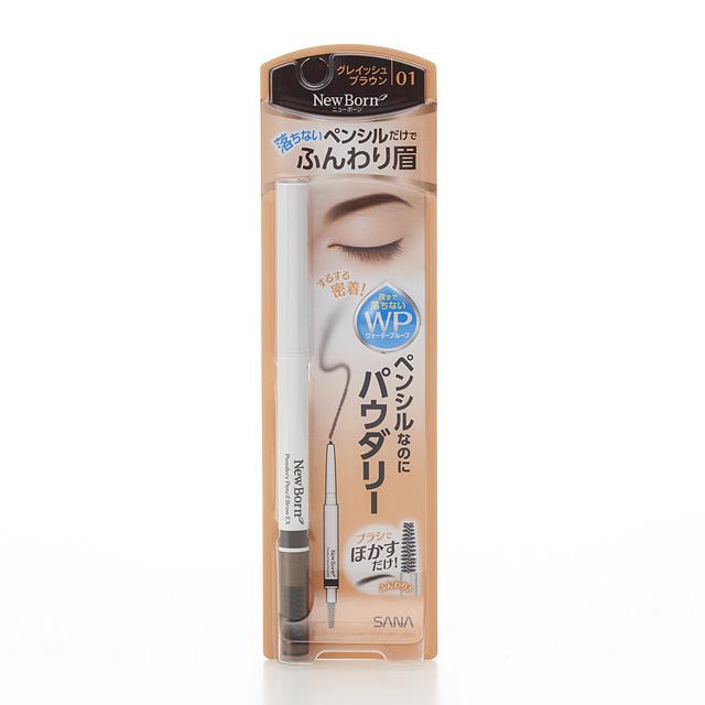 SANA New Born Powdery Pencil 01 Light Brown 立体持色眉笔-01灰棕色