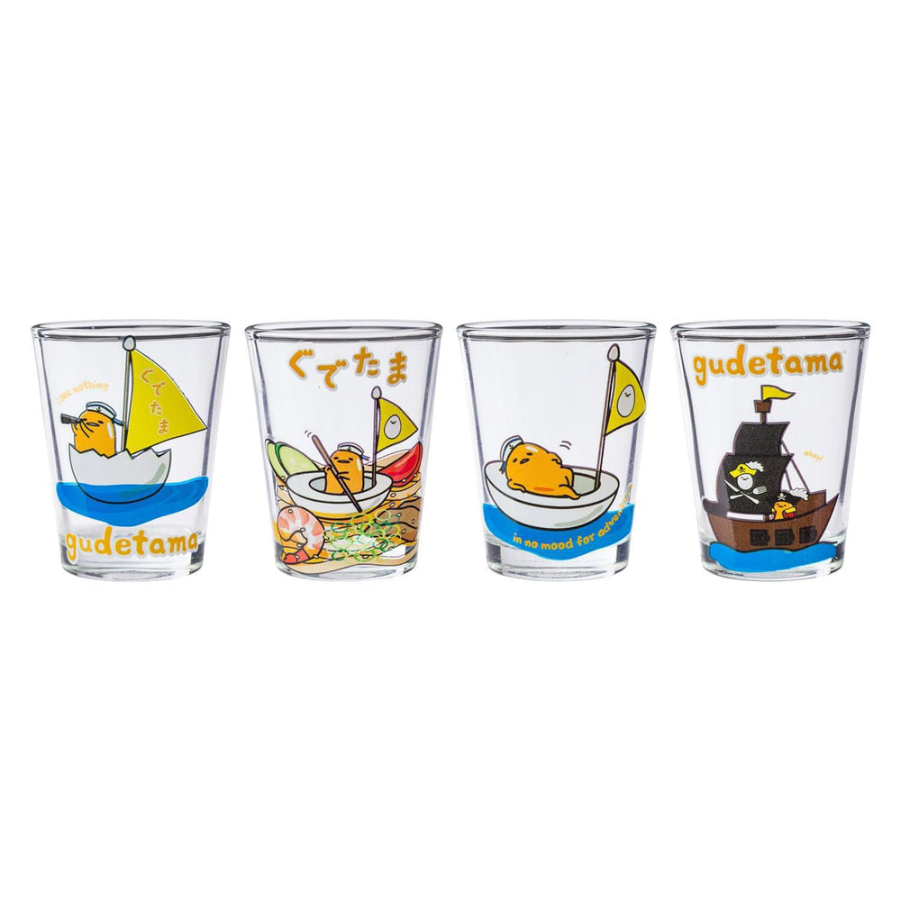 
                      
                        Gudetama Lost At Sea Scenes 4pc Mini Glass Set 4x1 蛋黄哥迷失海上场景4件套迷你玻璃杯套装 1.5oz
                      
                    
