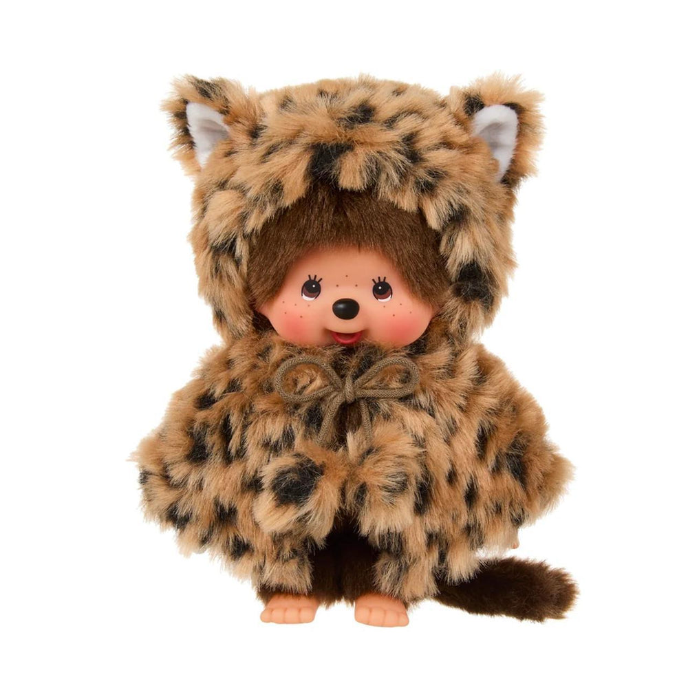 Monchhichi Leopard Hood Girl 蒙奇奇女孩豹纹连帽毛绒玩具