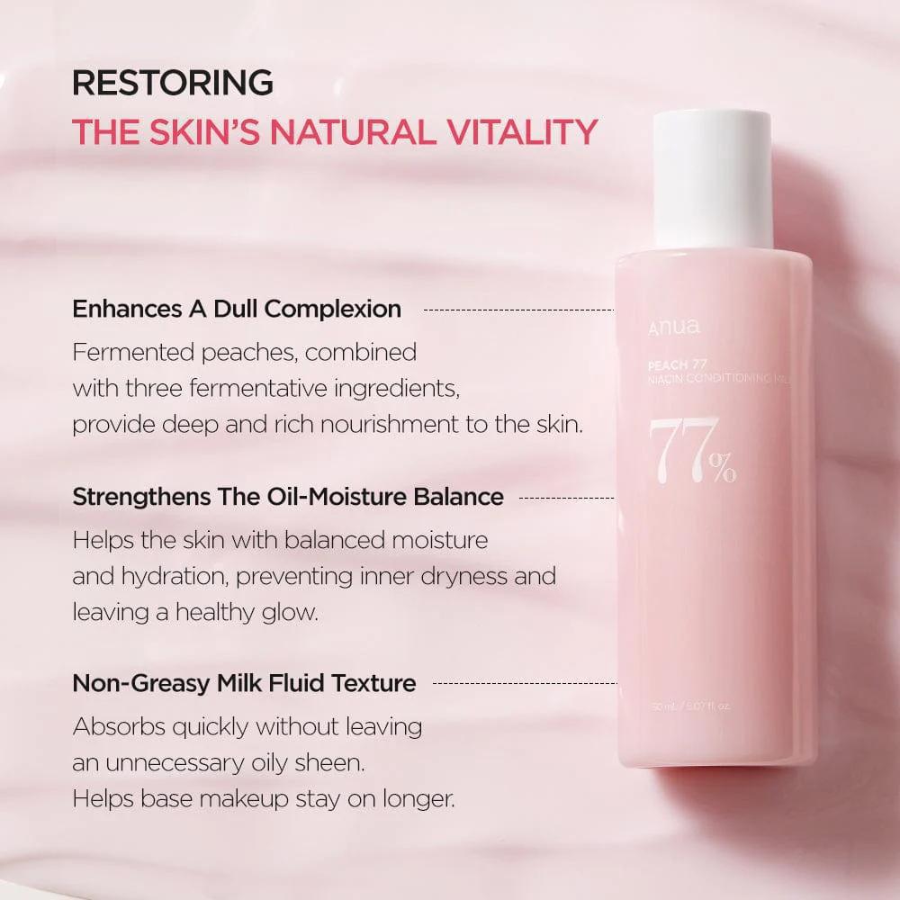 
                      
                        ANUA Peach 77% Niacin Conditioning Milk 韩国ANUA桃子77%烟酰胺保湿乳液 150mL
                      
                    