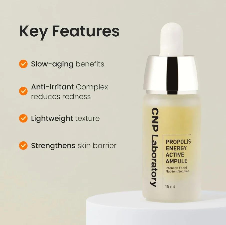 
                      
                        CNP Laboratory Propolis Energy Active Amplue Serum 希恩派蜂蜜光泽精华液 15mL
                      
                    