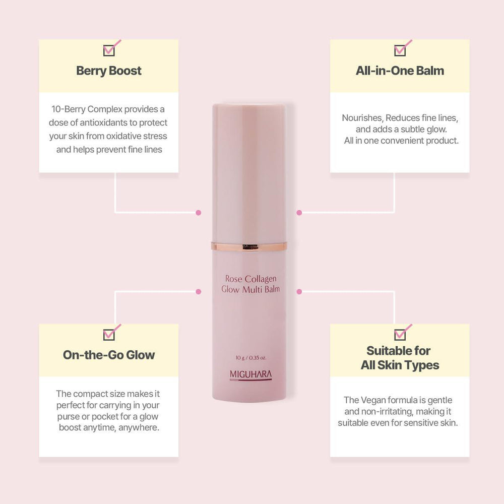 
                      
                        MIGUHARA Rose Collagen Glow Multi Balm 咪咕哈啦玫瑰胶原蛋白亮泽多效膏 10g
                      
                    