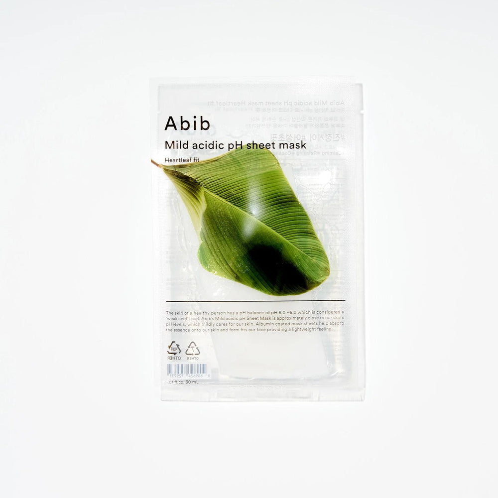 Abib Mild Acidic PH Sheet Mask- Heartleaf Fit 阿彼芙弱酸性鱼腥草镇定消炎面膜