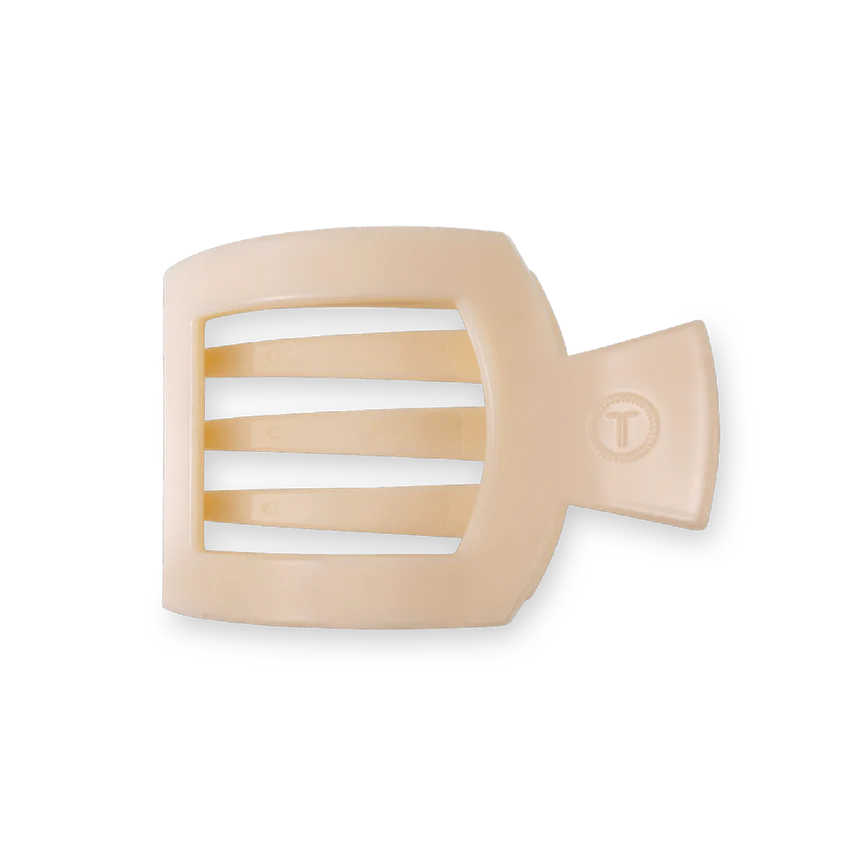 TELETIES Square Flat Hair Clip Almond Beige 杏仁米色中号扁平方形夹