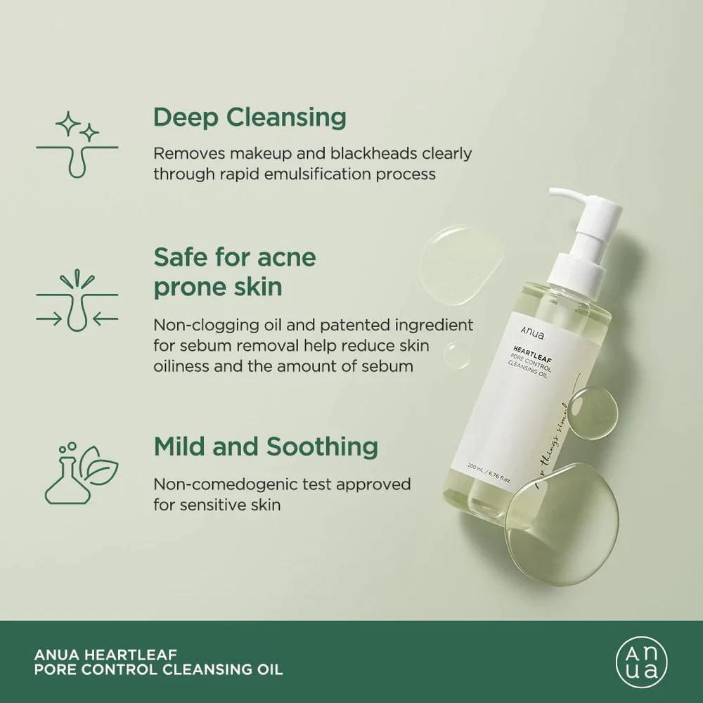 
                      
                        ANUA Heartleaf Pore Control Cleansing Oil 韩国ANUA鱼腥草深层清洁卸妆油
                      
                    