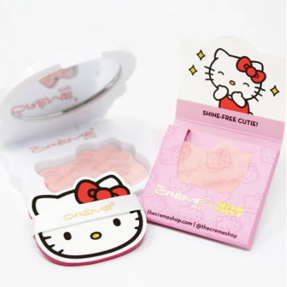 The Creme Shop Hello Kitty Mattifying Blotting Paper+Reusable Mirror Compact 凯蒂猫哑光吸油纸+可重复使用化妆镜