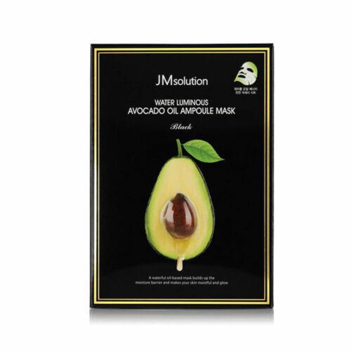 
                
                    Load image into Gallery viewer, JM SOLUTION Water Avocado Oil Ampoule Mask Black 10pcs  JM SOLUTION牛油果精华面膜 10片
                
            