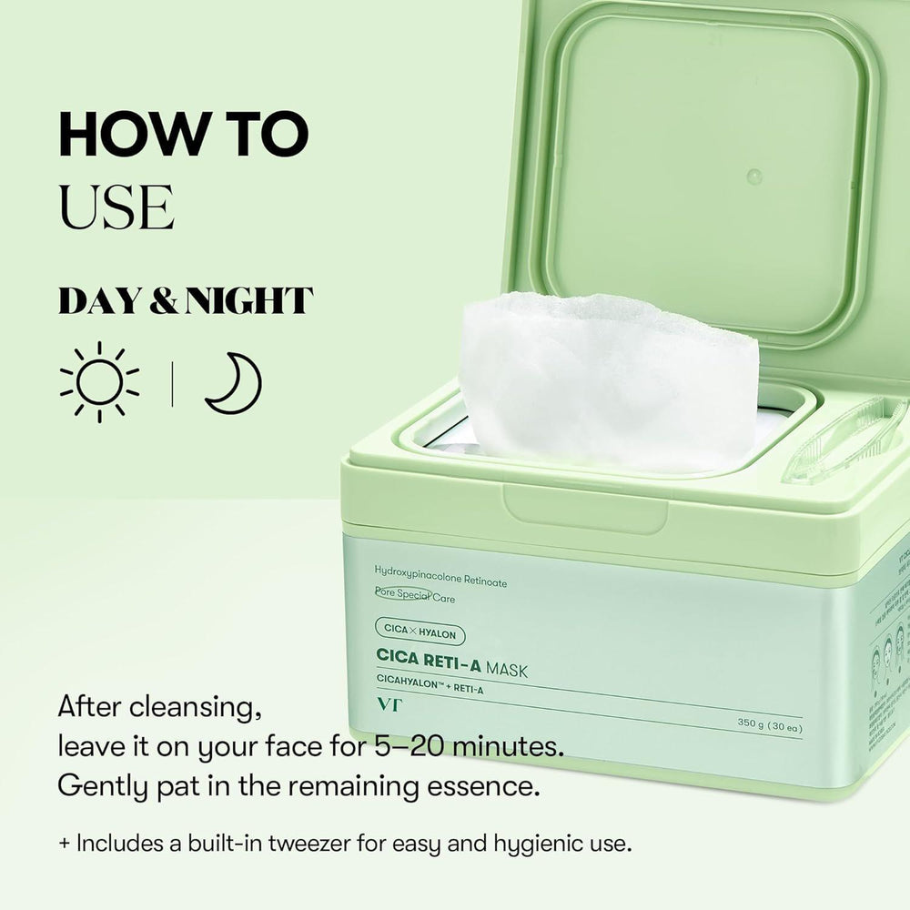 
                      
                        VT COSMETICS Cica Reti-A Mask 薇缔积雪草滋润保湿面膜 30ea
                      
                    