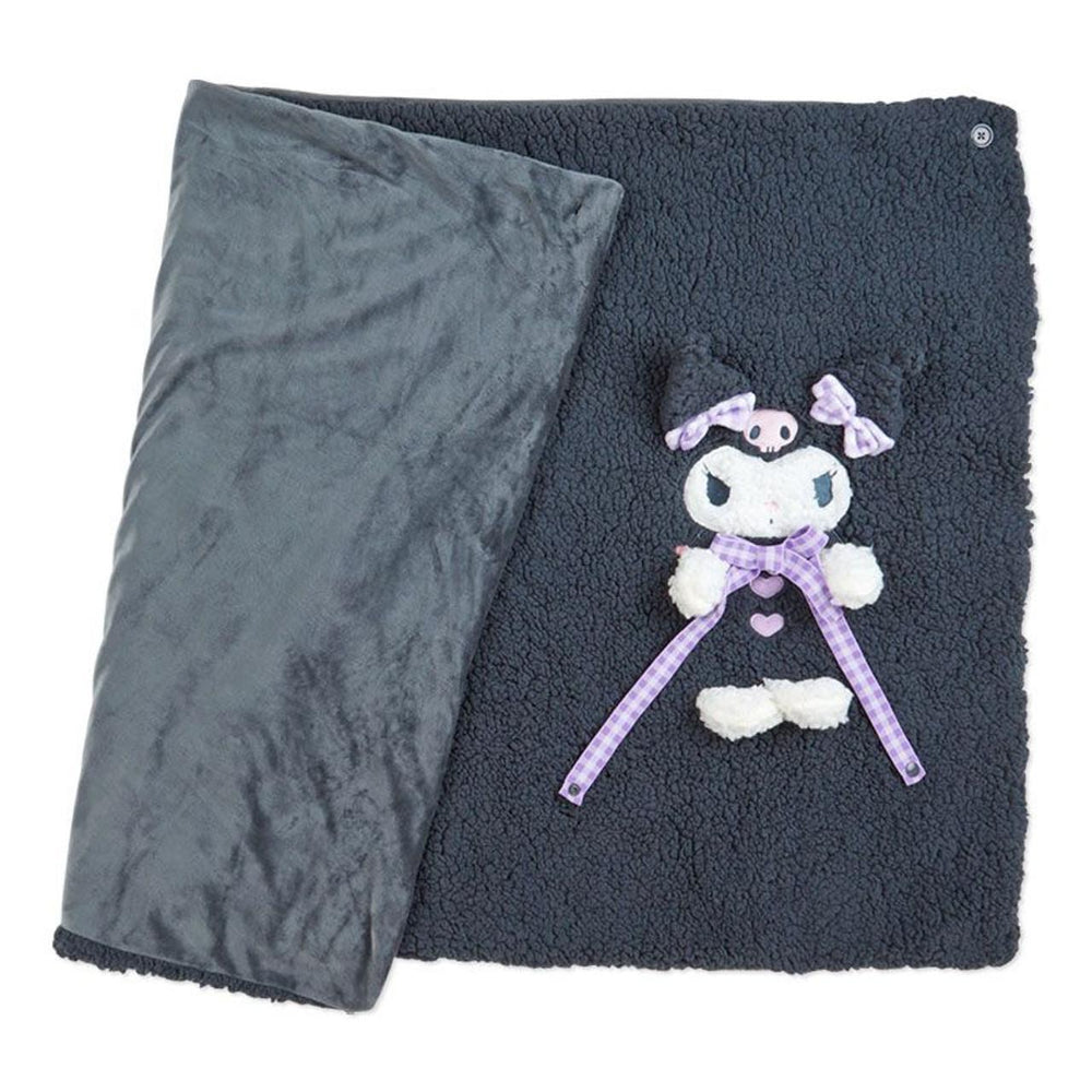 Sanrio Soft Plush Blanket Kuromi 三丽鸥可收纳式玩偶毛毯披肩