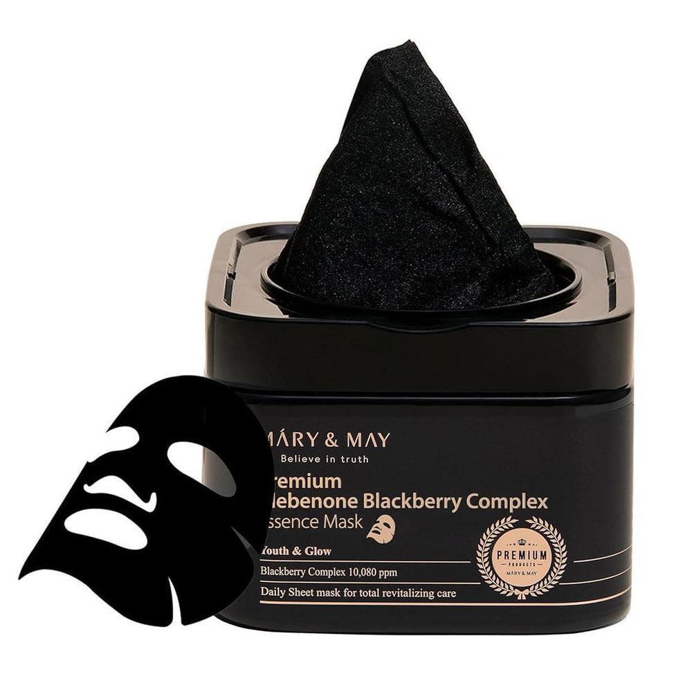Mary&May Premium Idebenone Blackberry Complex Essence Mask 媄茵雅黑莓复合精华面膜 20 Sheets