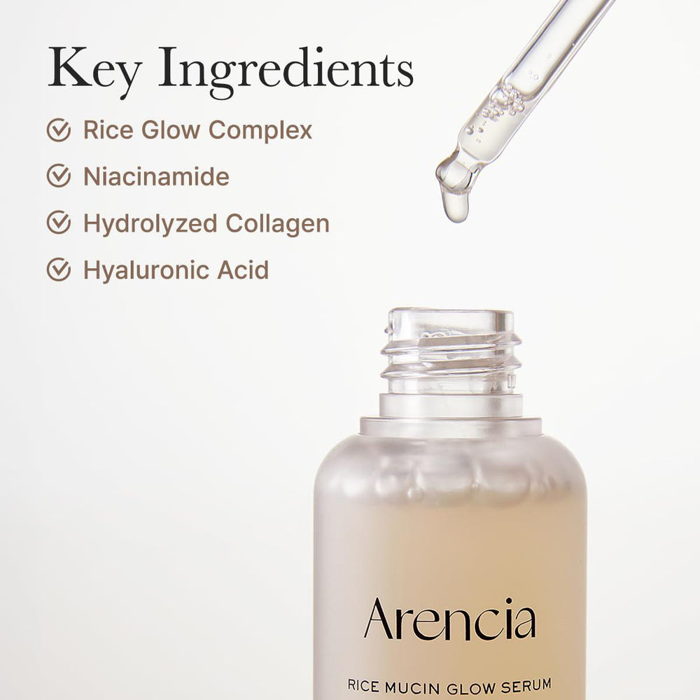 
                      
                        Arencia Rice Mucin Glow Serum 韩国Arencia胶原蛋白亮白保湿精华 30mL
                      
                    