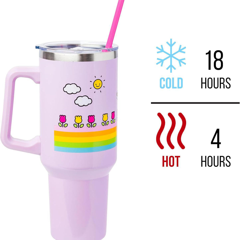 
                      
                        Hello Kitty Cactus 40oz Stainless Steel Tumbler w/ Handle 凯蒂猫春夏花朵彩虹条纹不锈钢杯（带手柄和吸管）
                      
                    