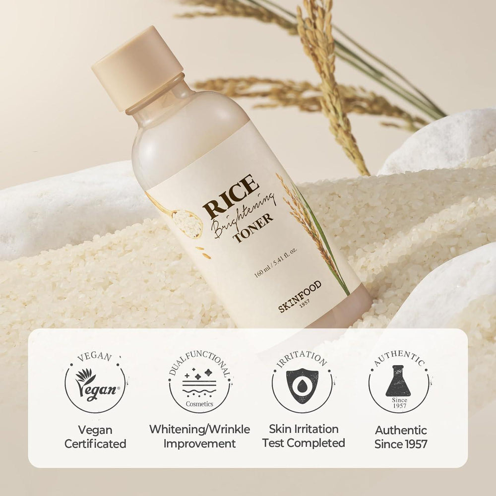 
                      
                        Skinfood Rice Brightening Toner 韩国Skinfood大米亮白爽肤水 160mL
                      
                    