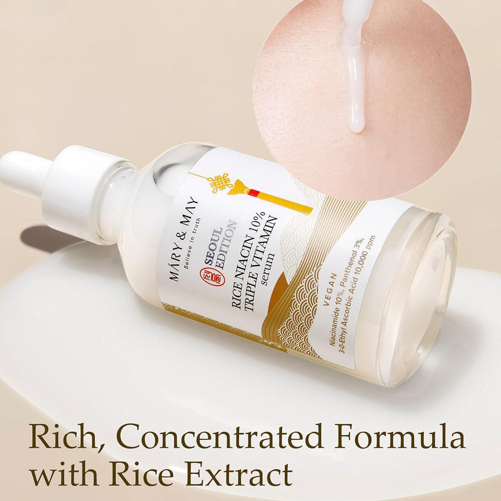 
                      
                        Mary&May Rice Niacin 10% Triple Vitamin Serum 媄茵雅10%大米烟酸三重维生素精华液 80mL
                      
                    