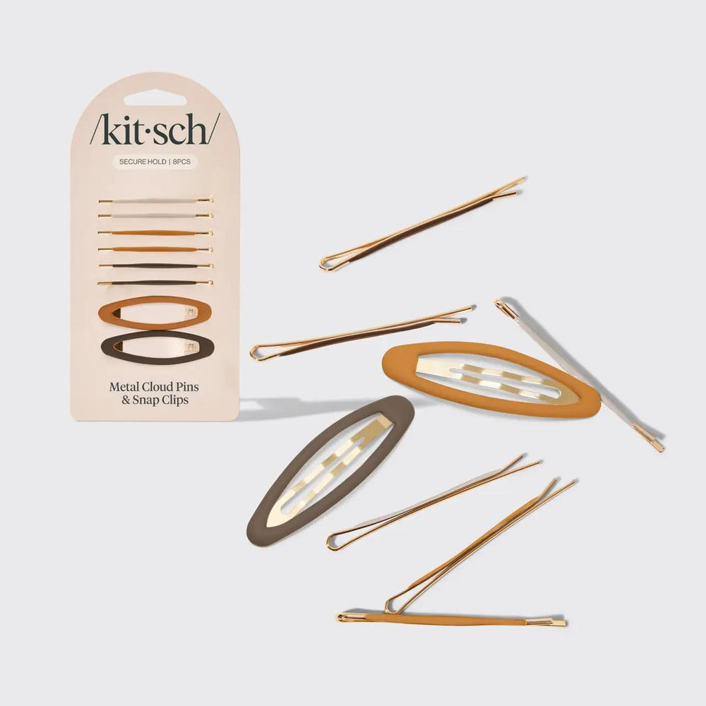 Kitsch Metal Cloud Pins & Snap Clips 女士金属别针发卡 8pc Set