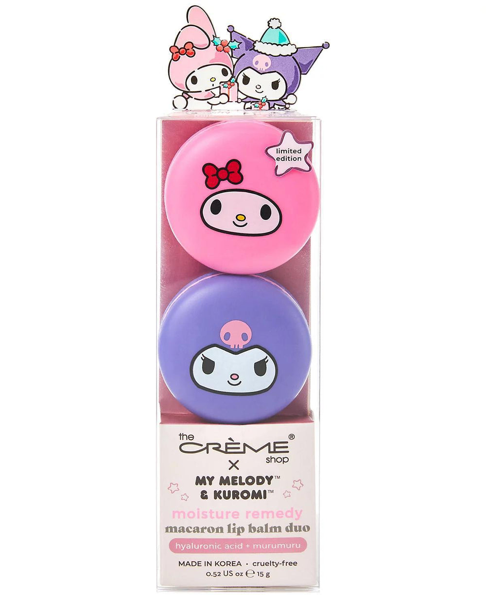 The Creme Shop X Sanrio Holiday My Melody & Kurromi Macaron Lip Balm Duo 三丽鸥联名美乐蒂和酷洛米马卡龙润唇膏