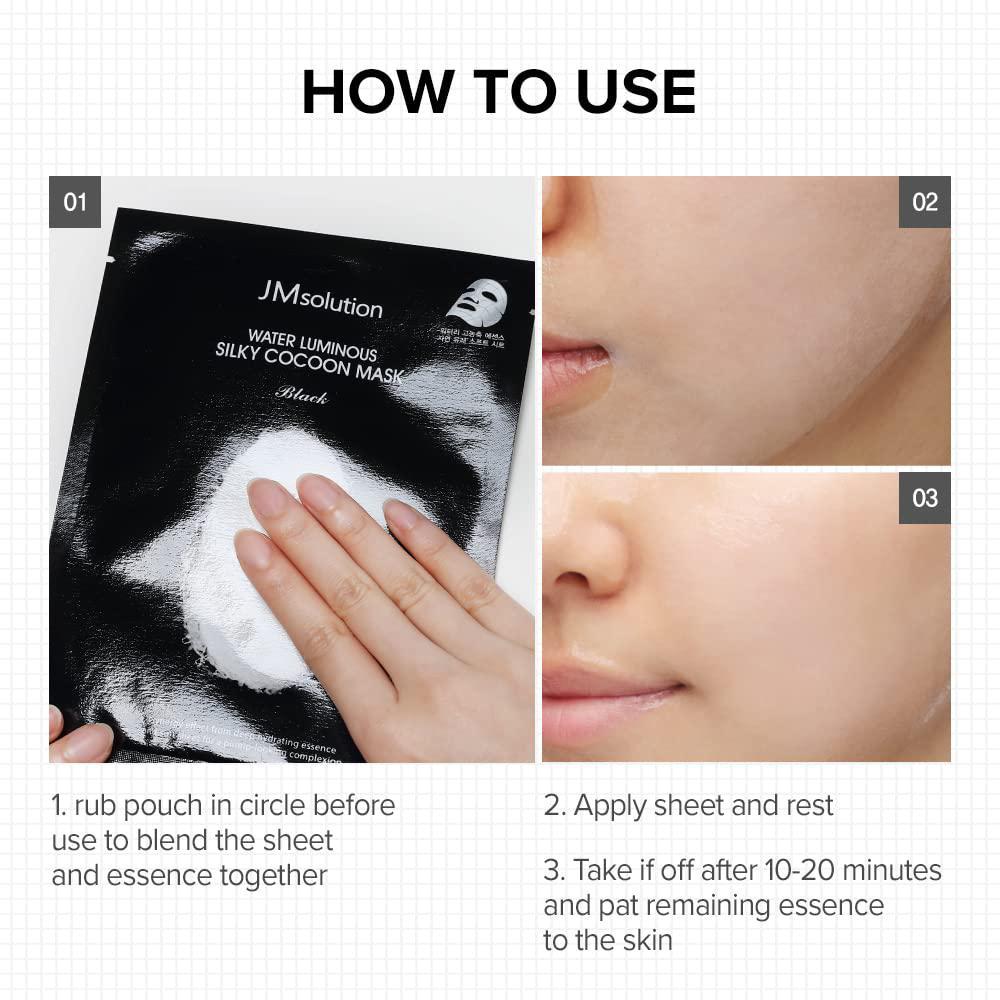 
                      
                        JMsolution Water Luminous Silky Cocoon Mask Black 肌司研白蚕丝氨基酸水肌养肤面膜 10ea
                      
                    