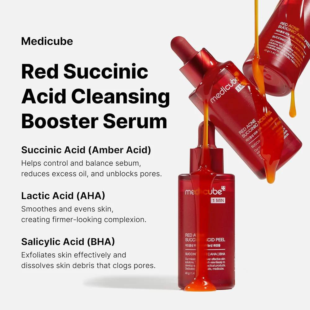 
                      
                        Medicube Red Acne Succinic Acid Peel 美蒂秋芙红色痤疮琥珀酸换肤精华 40g
                      
                    