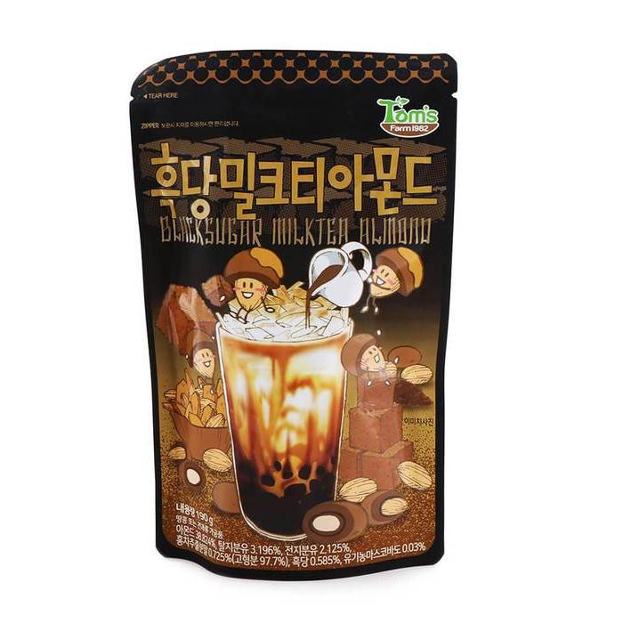 Tom's Farm Black Sugar Milk Tea Almond 190g 汤姆农场黑糖奶茶杏仁