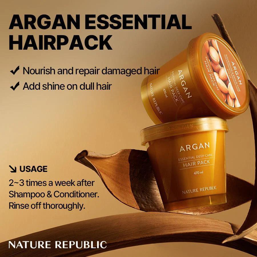 
                      
                        Nature Republic Argan Essential Deep Care Hair Pack 自然乐园摩洛哥坚果油深层护理护发膜 200mL
                      
                    