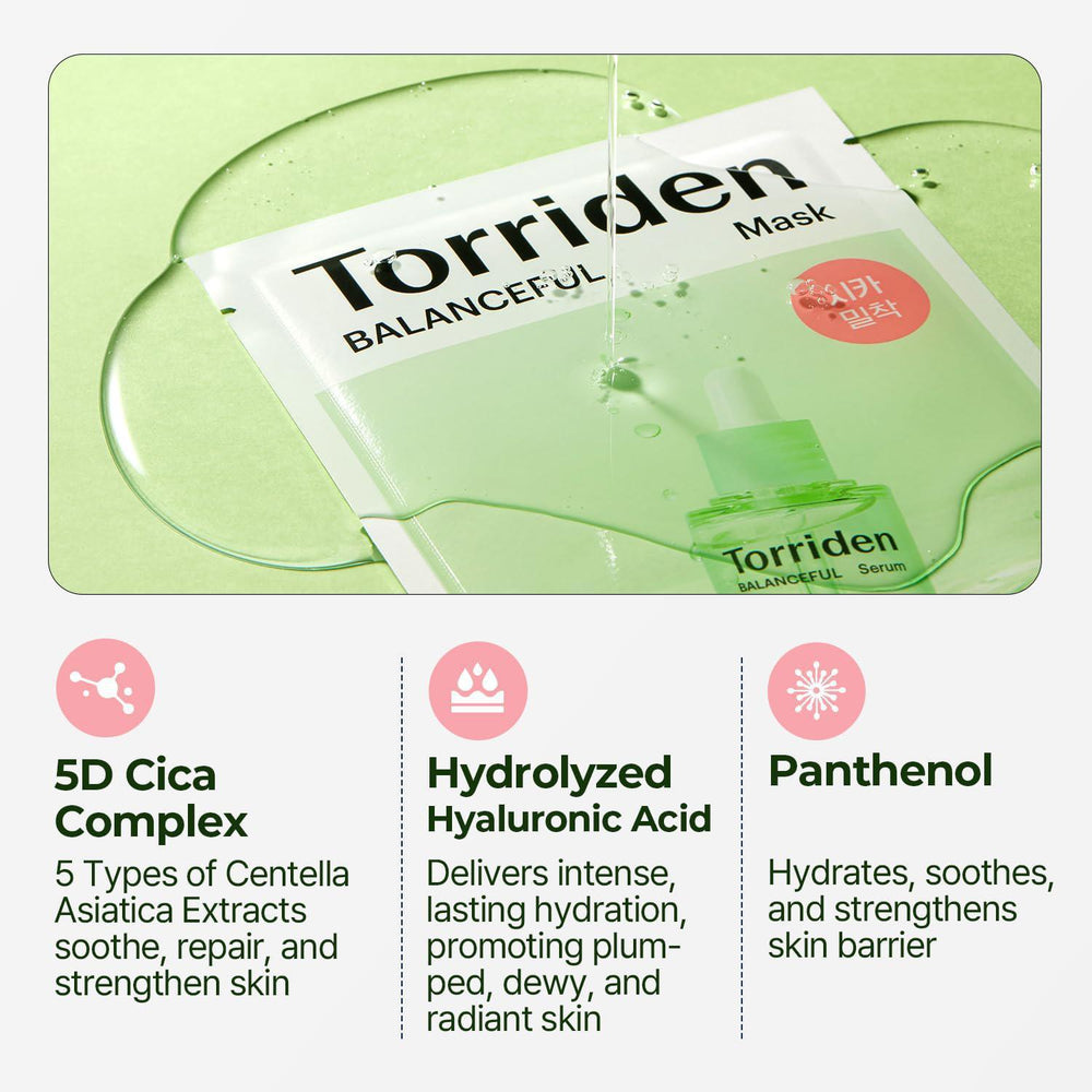 
                      
                        Torriden Balanceful Cica Mask Pack 积雪草保湿镇静面膜 10片
                      
                    