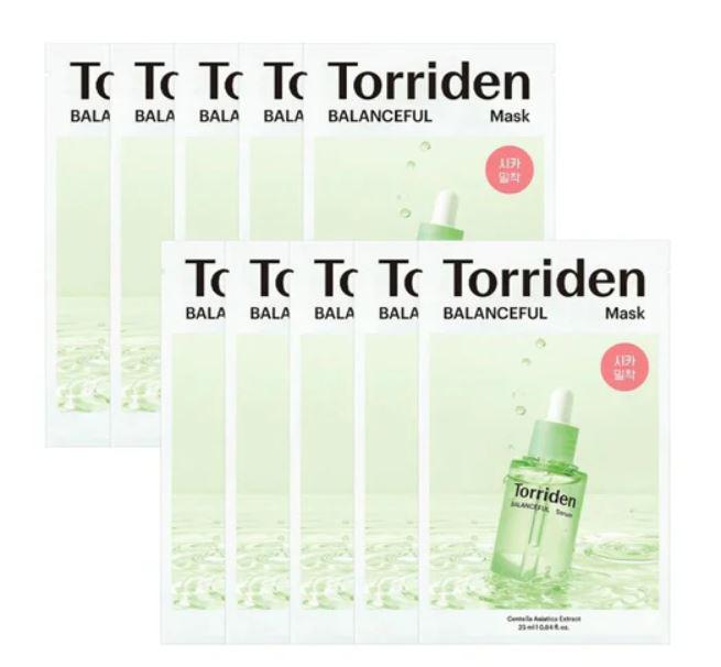 Torriden Balanceful Cica Mask Pack 积雪草保湿镇静面膜 10片 – Tao's