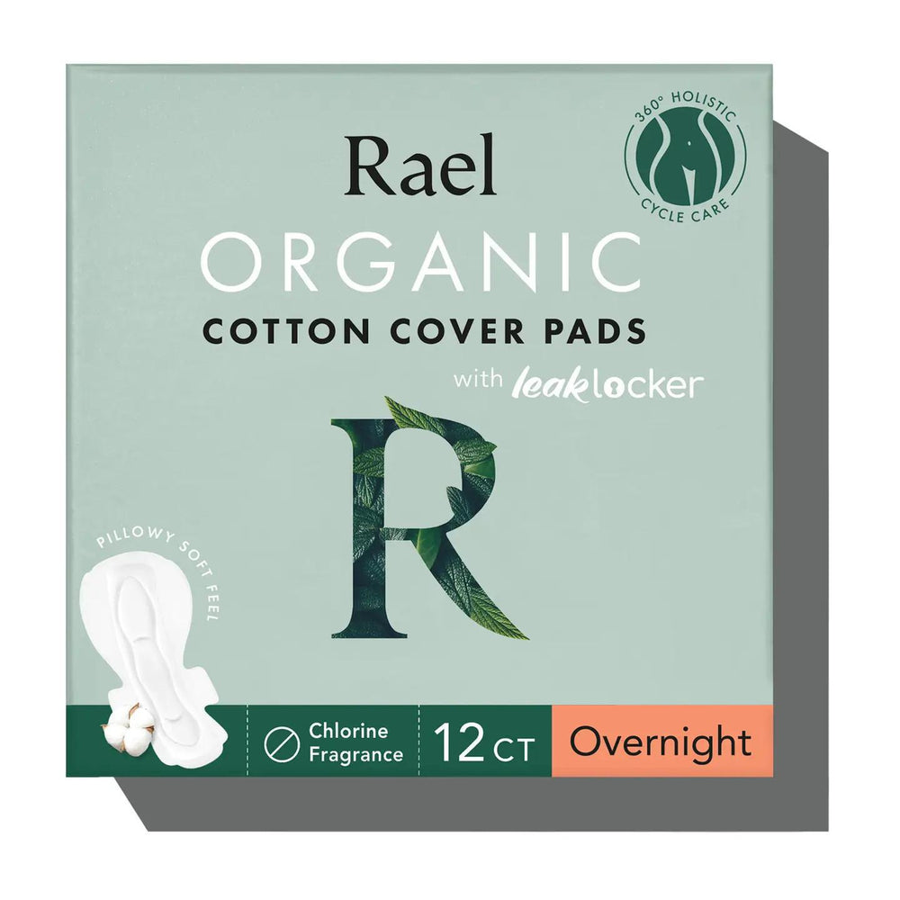 Rael Organic Cotton Cover Pads - Overnight 蕊友有机棉隔夜无香型卫生巾 12片