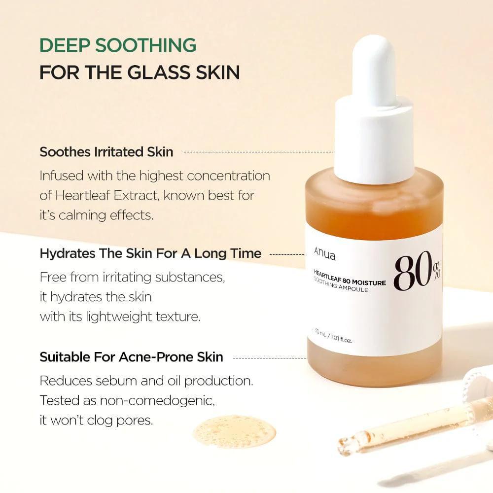 
                      
                        ANUA Heartleaf 80% Soothing Ampoule 韩国ANUA舒缓安瓶 30mL
                      
                    