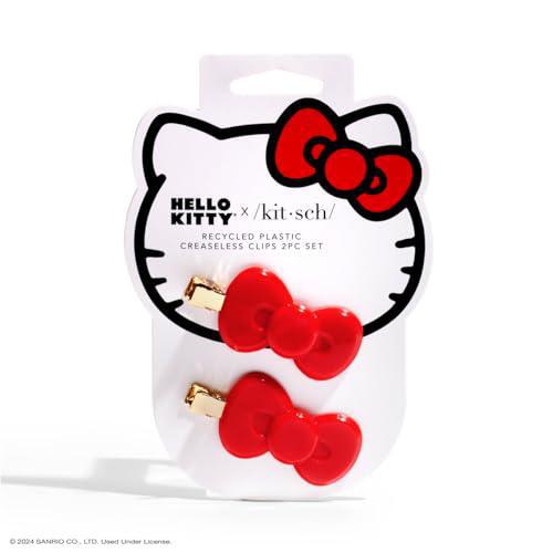 Kitsch x Hello Kitty Recycled Plastic Creaseless Clips 2pc Set 凯蒂猫联名红色蝴蝶结发夹 2个