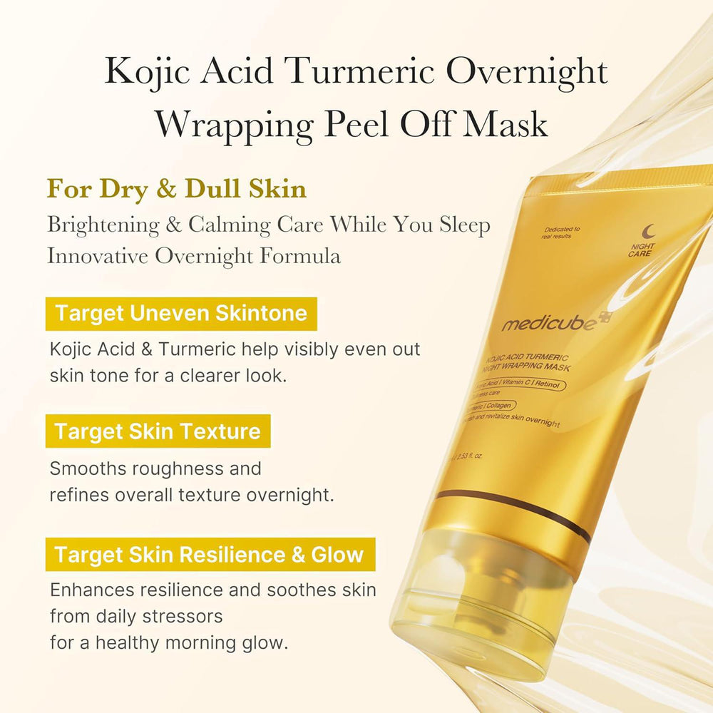 
                      
                        Medicube Kojic Acid Turmeric Night Wrapping Mask 美蒂秋芙曲酸姜黄夜间面膜 75mL
                      
                    