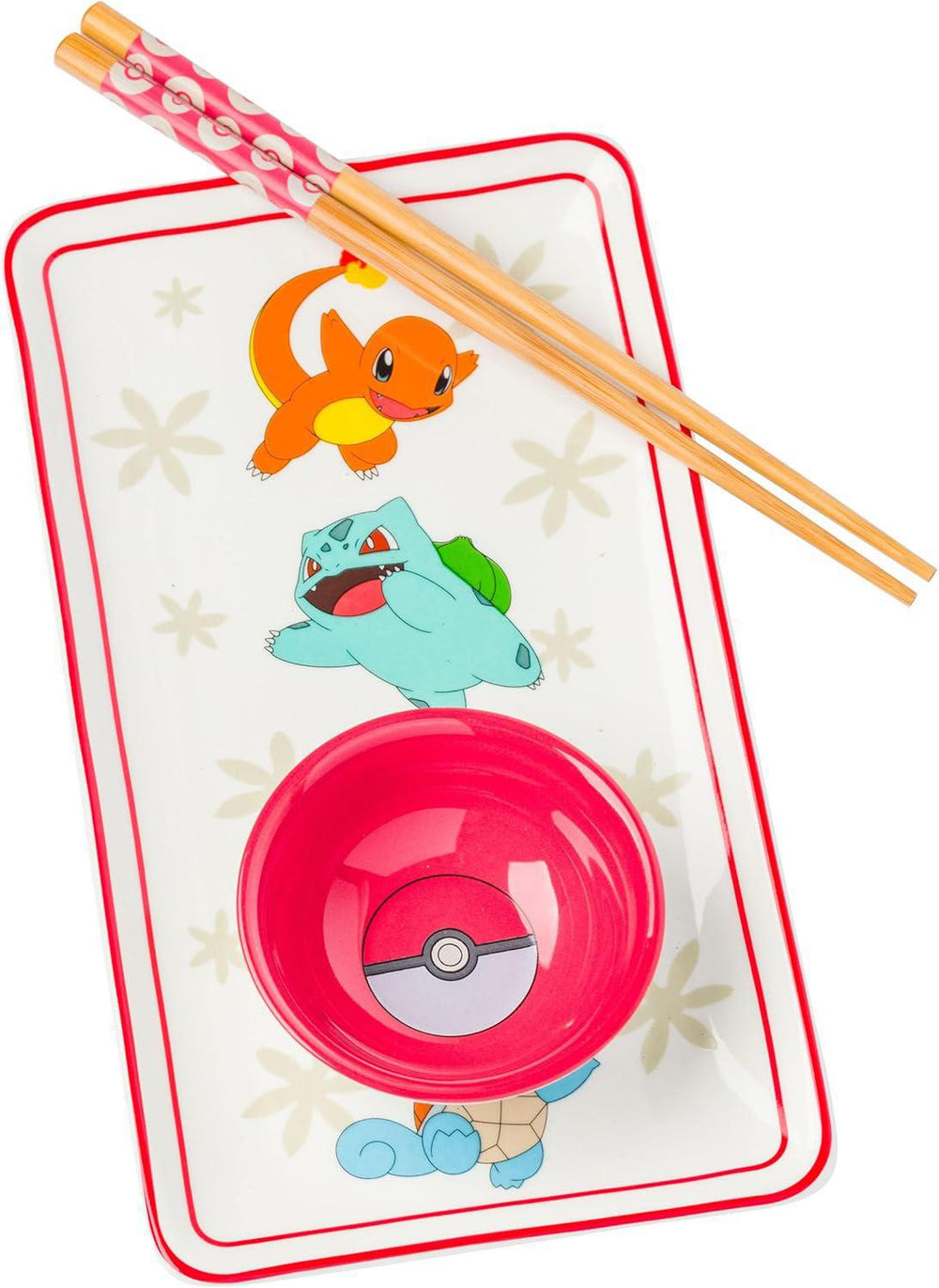Pokemon Vertical Group Red Sun Boxed 3pc Ceramic Sushi Set 宝可梦红日盒装陶瓷寿司3件套