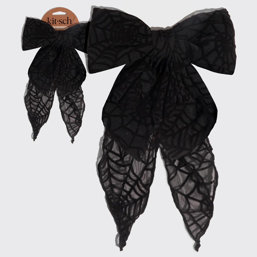 Kitsch Oversized Bow Hair Clip - Spiderweb 蜘蛛网蝴蝶结发夹