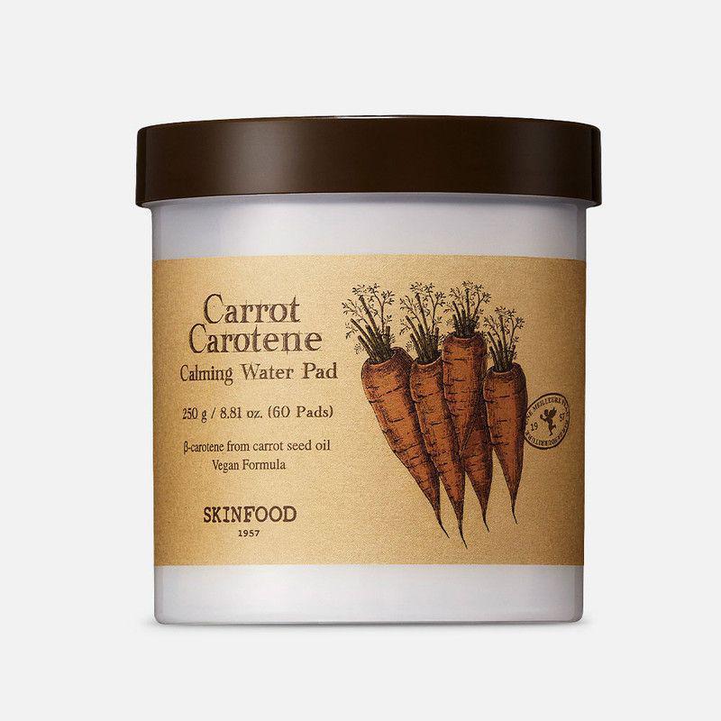 Skinfood Carrot Carotene Calming Water Pad 韩国Skinfood胡萝卜素舒缓爽肤垫 60ea