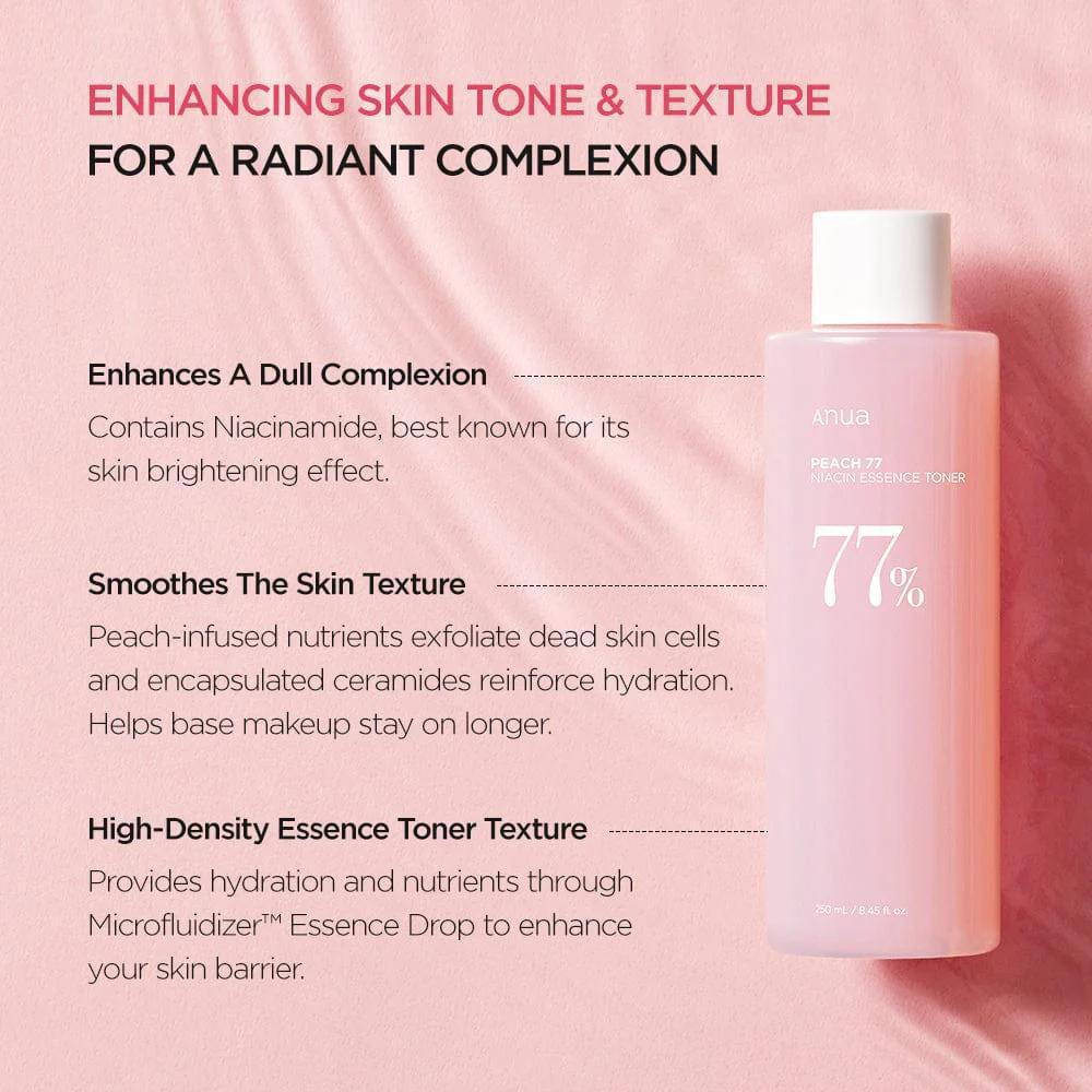 
                      
                        ANUA Peach 77% Niacin Essence Toner 韩国ANUA桃子77%烟酰胺精华爽肤水 250mL
                      
                    