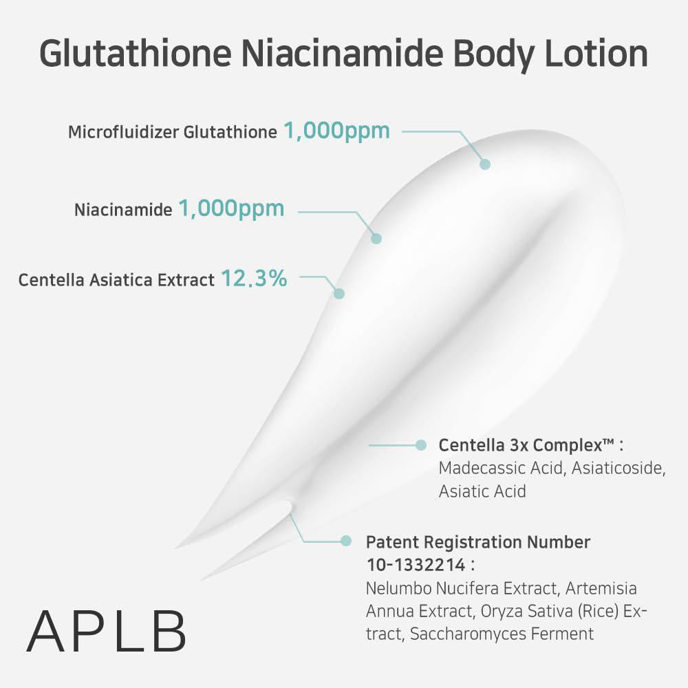 
                      
                        APLB Glutathione Niacinamide Body Lotion 韩国APLB谷胱甘肽烟酰胺身体乳 300mL
                      
                    