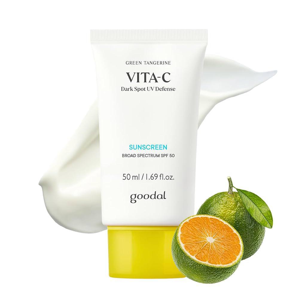 Goodal Green Tangerine Vita-C Dark Spot UV Defense Sunscreen SPF 50果达儿青橘维他命C淡斑防晒提亮霜 50ml