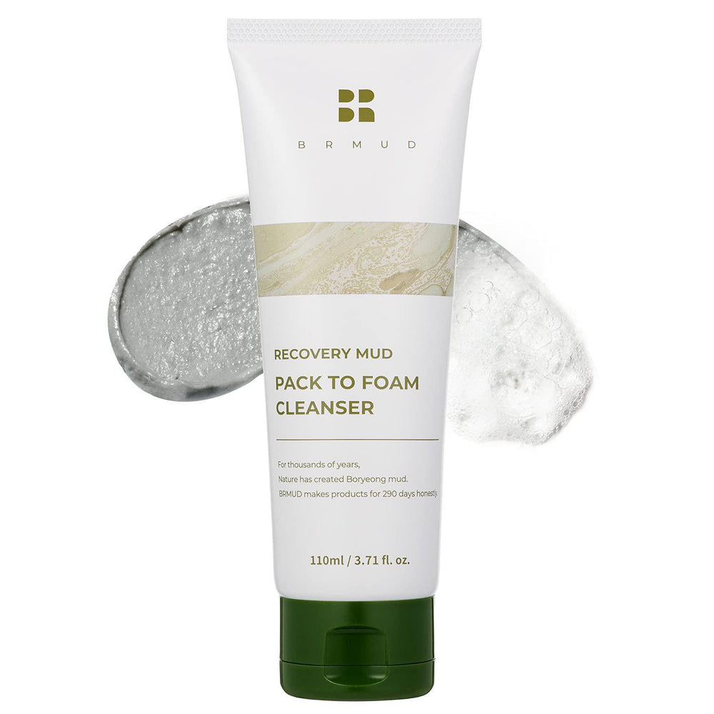 BRMUD Recoveny Mud Pack to Foam Cleanser 韩国BRMUD温和去角质泡沫洁面乳 110mL