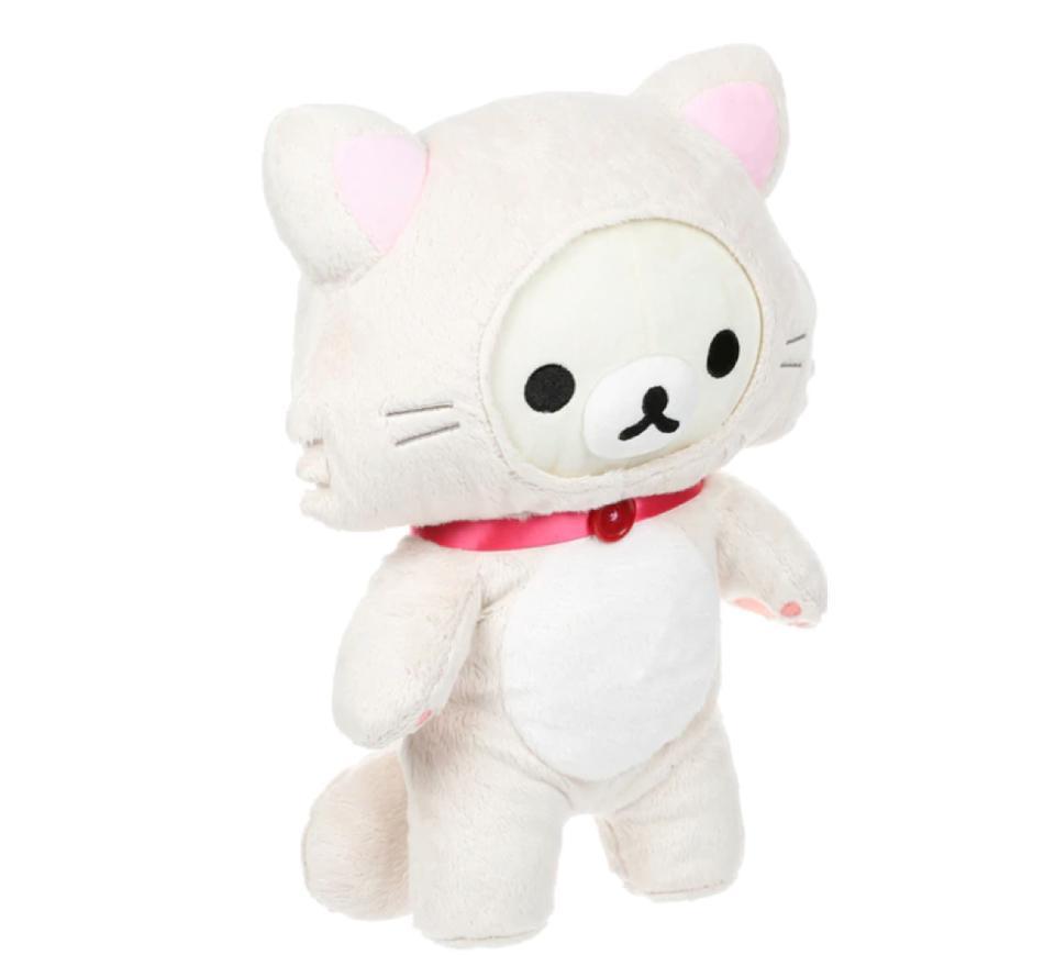 San-X Rilakkuma Korilakkuma Cat Standing 轻松熊系列小白熊猫咪套装毛绒玩具