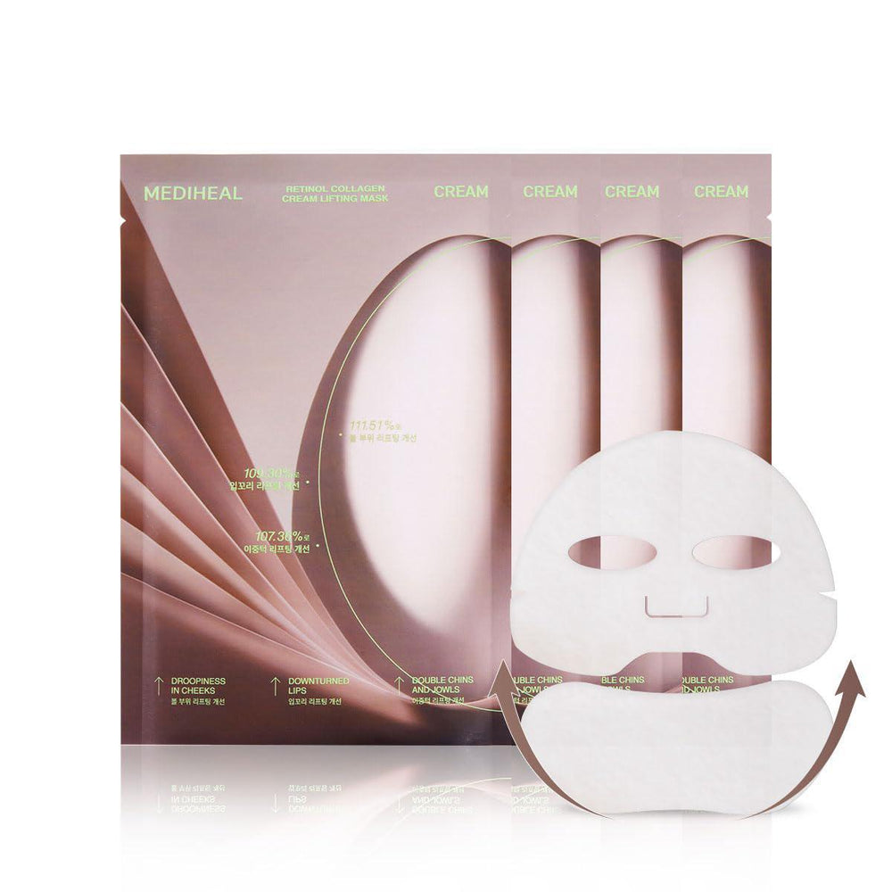 
                      
                        Mediheal Retinol Collagen Lifting Mask 美迪惠尔视黄醇胶原蛋白轮廓提拉弹力面膜 4pcs
                      
                    