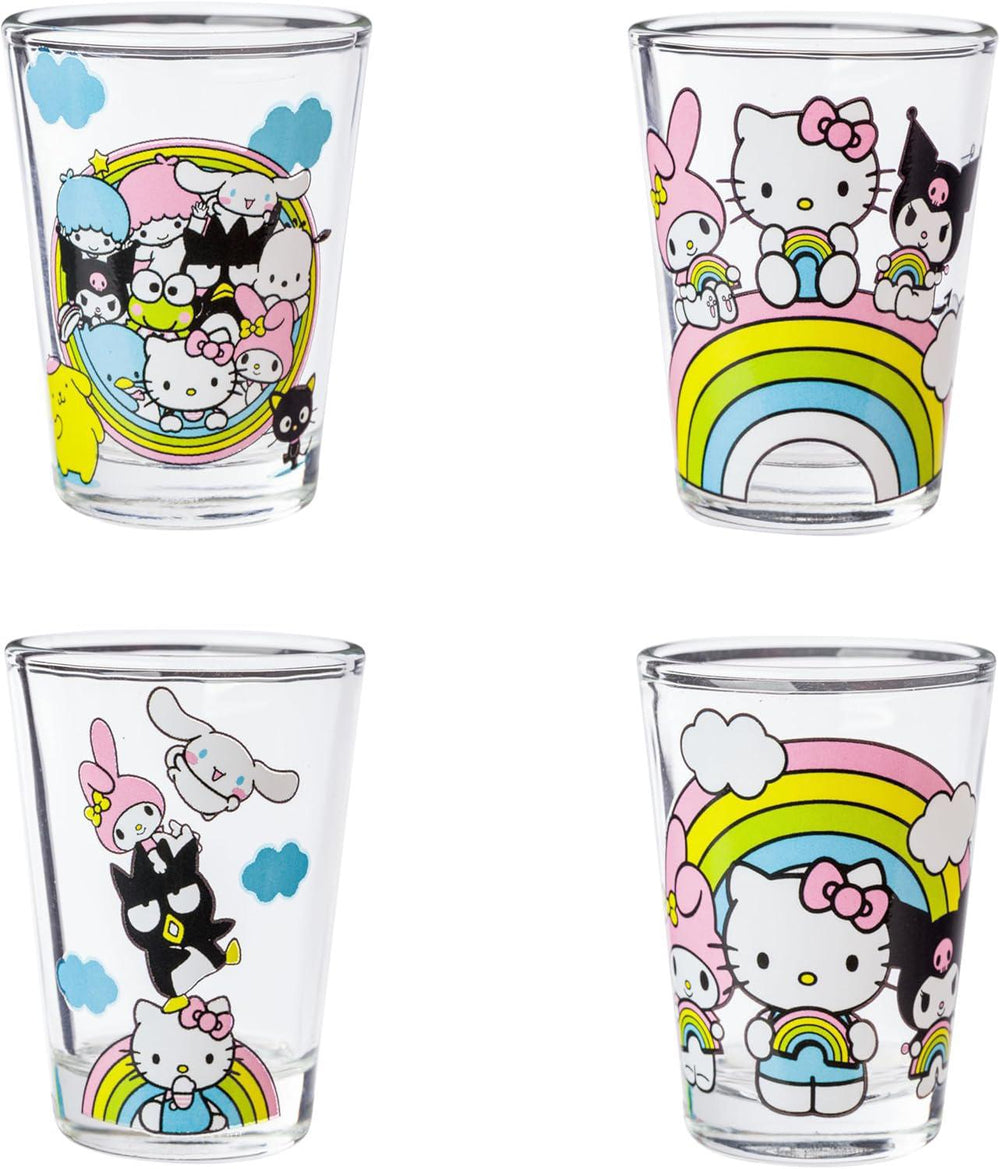 Hello Kitty Playful Rainbow Set 4pc. 1.5oz. Mini Glass Set 凯蒂猫彩虹迷你玻璃杯 4件套